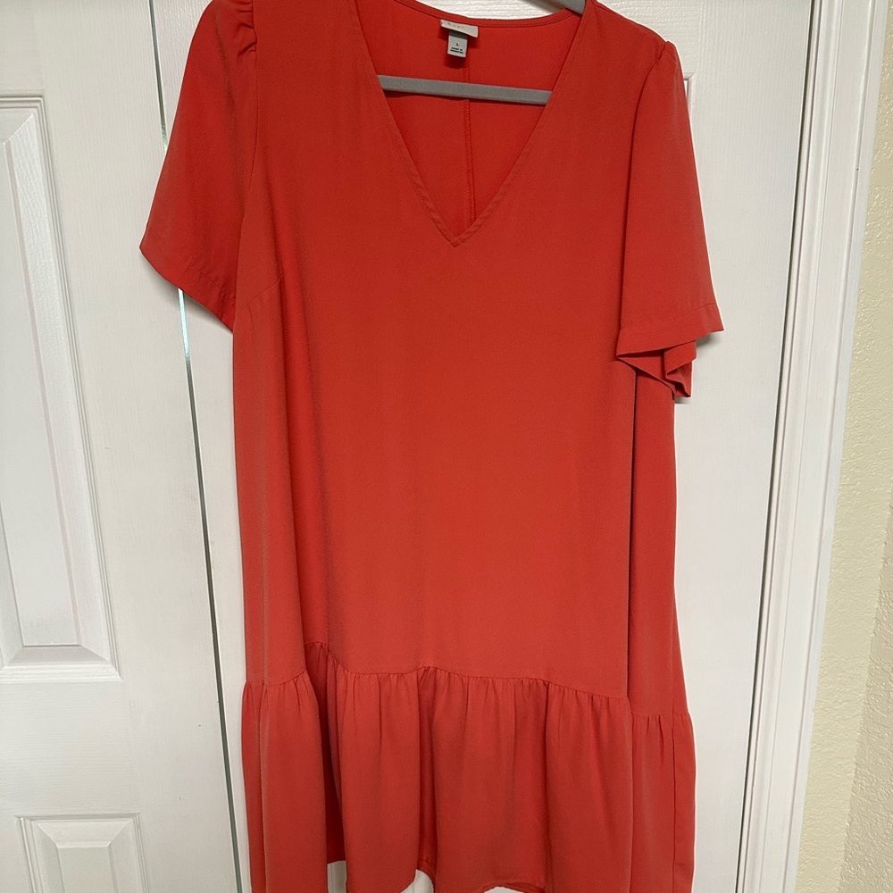 a new day Coral V-Neck Dress